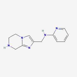 molecular formula C12H15N5 B8112994 N-((5,6,7,8-Tetrahydroimidazo[1,2-a]pyrazin-2-yl)methyl)pyridin-2-amine 