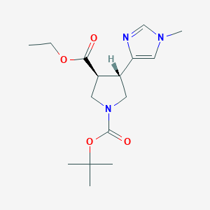 molecular formula C16H25N3O4 B8113010 1-(tert-Butyl) 3-ethyl (3S,4S)-4-(1-methyl-1H-imidazol-4-yl)pyrrolidine-1,3-dicarboxylate 