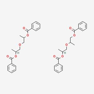 molecular formula C40H44O10 B8113027 1-(2-Benzoyloxypropoxy)propan-2-yl benzoate;2-(2-benzoyloxypropoxy)propyl benzoate 