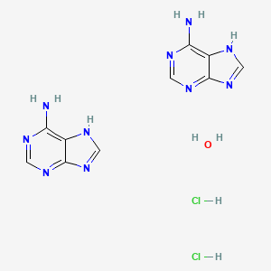 molecular formula C10H14Cl2N10O B8113033 Adenine monohydrochloride hemihydrate 