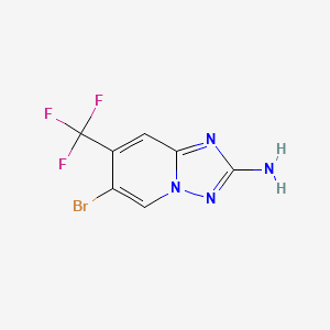 molecular formula C7H4BrF3N4 B8113055 6-Bromo-7-(trifluoromethyl)-[1,2,4]triazolo[1,5-a]pyridin-2-amine 