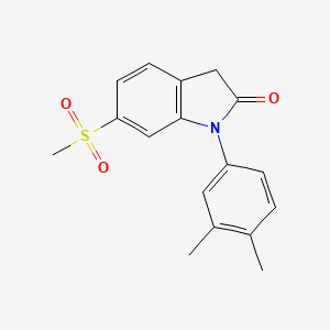 molecular formula C17H17NO3S B8113092 1-(3,4-Dimethylphenyl)-6-(methylsulfonyl)indolin-2-one 