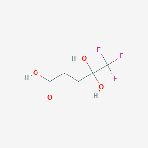 molecular formula C5H7F3O4 B8113174 5,5,5-Trifluoro-4,4-dihydroxypentanoic acid 