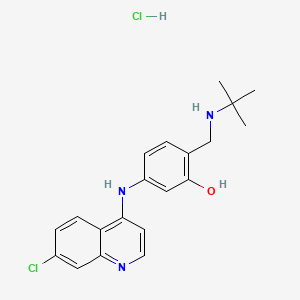molecular formula C20H23Cl2N3O B8113212 2-[(Tert-butylamino)methyl]-5-[(7-chloroquinolin-4-yl)amino]phenol;hydrochloride 