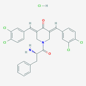 (3E,5E)-1-[(2S)-2-amino-3-phenylpropanoyl]-3,5-bis[(3,4-dichlorophenyl)methylidene]piperidin-4-one;hydrochloride