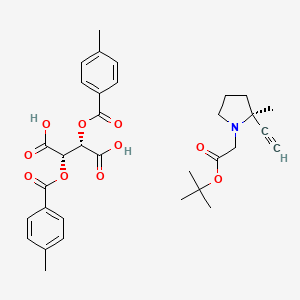 molecular formula C33H39NO10 B8113228 tert-Butyl (s)-2-(2-ethynyl-2-methyl-1-pyrrolidinyl)acetate (-)-o,o'-di-p-toluoyl-d-tartaric acid 