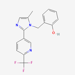 molecular formula C17H14F3N3O B8113263 2-((5-methyl-2-(6-(trifluoromethyl)pyridin-3-yl)-1H-imidazol-1-yl)methyl)phenol 