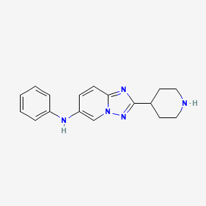 molecular formula C17H19N5 B8113288 N-Phenyl-2-(piperidin-4-yl)-[1,2,4]triazolo[1,5-a]pyridin-6-amine 