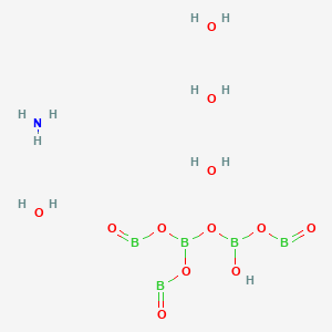 molecular formula B5H12NO12 B8113362 Azane;bis(oxoboranyloxy)boranyloxy-oxoboranyloxyborinic acid;tetrahydrate 
