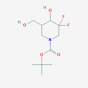 molecular formula C11H19F2NO4 B8113425 Tert-butyl 3,3-difluoro-4-hydroxy-5-(hydroxymethyl)piperidine-1-carboxylate 