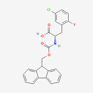 molecular formula C24H19ClFNO4 B8113445 (2S)-3-(5-chloro-2-fluorophenyl)-2-(9H-fluoren-9-ylmethoxycarbonylamino)propanoic acid 