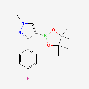 molecular formula C16H20BFN2O2 B8113469 3-(4-fluorophenyl)-1-methyl-4-(4,4,5,5-tetramethyl-1,3,2-dioxaborolan-2-yl)-1H-pyrazole 