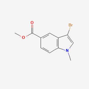 molecular formula C11H10BrNO2 B8113518 methyl 3-bromo-1-methyl-1H-indole-5-carboxylate 