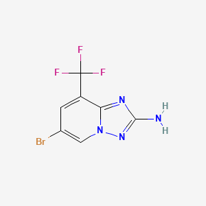 molecular formula C7H4BrF3N4 B8113609 6-Bromo-8-(trifluoromethyl)-[1,2,4]triazolo[1,5-A]pyridin-2-amine 