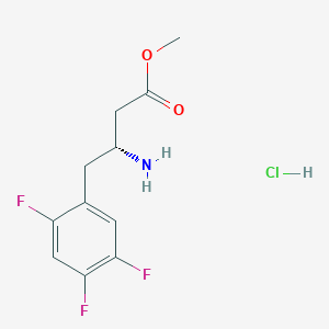 molecular formula C11H13ClF3NO2 B8113618 (R)-Methyl 3-amino-4-(2,4,5-trifluorophenyl)butanoate hydrochloride 