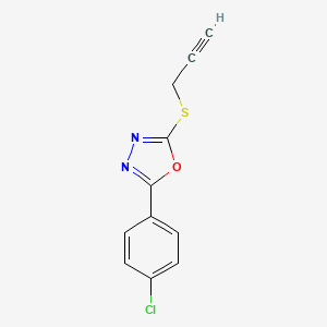 molecular formula C11H7ClN2OS B8113635 2-(4-Chlorophenyl)-5-(prop-2-yn-1-ylthio)-1,3,4-oxadiazole 