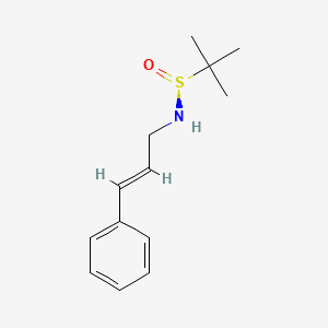 molecular formula C13H19NOS B8113660 (S)-2-methyl-N-[(E)-3-phenylprop-2-enyl]propane-2-sulfinamide 
