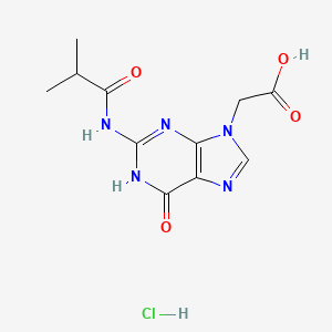 molecular formula C11H14ClN5O4 B8113681 2-(2-Isobutyramido-6-oxo-1H-purin-9(6H)-YL)acetic acid hcl 