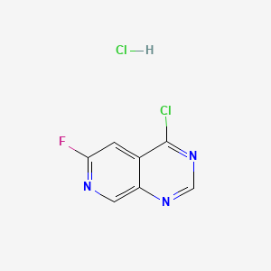 molecular formula C7H4Cl2FN3 B8113684 4-Chloro-6-fluoropyrido[3,4-D]pyrimidine hydrochloride 