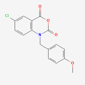molecular formula C16H12ClNO4 B8113689 6-Chloro-1-[(4-methoxyphenyl)methyl]-3,1-benzoxazine-2,4-dione 
