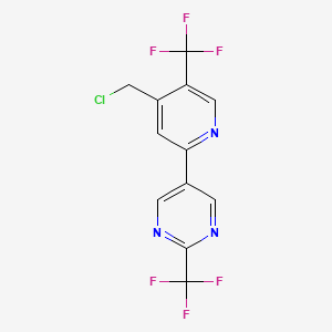 molecular formula C12H6ClF6N3 B8113720 5-(4-(Chloromethyl)-5-(trifluoromethyl)pyridin-2-yl)-2-(trifluoromethyl)pyrimidine 