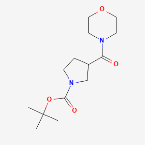 molecular formula C14H24N2O4 B8113749 叔丁基 3-(吗啉-4-羰基)吡咯烷-1-羧酸酯 