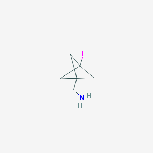 molecular formula C6H10IN B8113765 1-{3-Iodobicyclo[1.1.1]pentan-1-yl}methanamine 