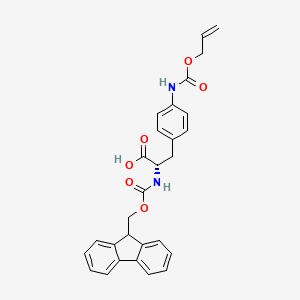 molecular formula C28H26N2O6 B8113796 4-(Allyloxycarbonylamino)-N-Fmoc-L-phenylalanine 