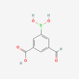 molecular formula C8H7BO5 B8113799 3-(Dihydroxyboranyl)-5-formylbenzoic acid 