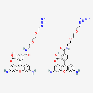 molecular formula C54H52N12O12 B8113839 2-(3-Amino-6-iminoxanthen-9-yl)-4-[2-[2-(2-azidoethoxy)ethoxy]ethylcarbamoyl]benzoic acid;2-(3-amino-6-iminoxanthen-9-yl)-5-[2-[2-(2-azidoethoxy)ethoxy]ethylcarbamoyl]benzoic acid 