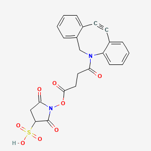 molecular formula C23H18N2O8S B8114090 DBCO-C2-SulfoNHS ester 
