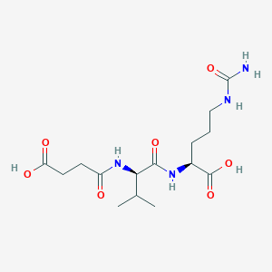molecular formula C15H26N4O7 B8114100 (2S)-5-(carbamoylamino)-2-[[(2R)-2-(3-carboxypropanoylamino)-3-methylbutanoyl]amino]pentanoic acid 