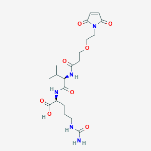 molecular formula C20H31N5O8 B8114117 (2S)-5-(carbamoylamino)-2-[[(2R)-2-[3-[2-(2,5-dioxopyrrol-1-yl)ethoxy]propanoylamino]-3-methylbutanoyl]amino]pentanoic acid 