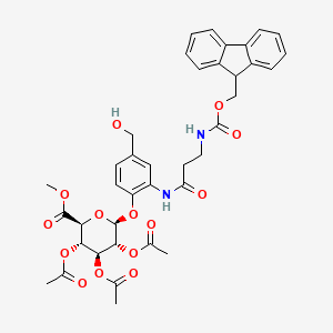 molecular formula C38H40N2O14 B8114171 Me-triacetyl-beta-D-glucopyranuronate-Ph-CH2OH-Fmoc 