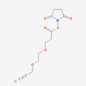 molecular formula C12H15NO6 B8114229 Propargyl-PEG2-NHS ester 