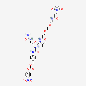 molecular formula C39H50N8O14 B8114296 [4-[[(2R)-5-(carbamoylamino)-2-[[(2S)-2-[3-[2-[2-[3-(2,5-dioxopyrrol-1-yl)propanoylamino]ethoxy]ethoxy]propanoylamino]-3-methylbutanoyl]amino]pentanoyl]amino]phenyl]methyl (4-nitrophenyl) carbonate 