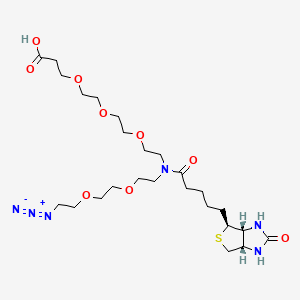molecular formula C25H44N6O9S B8114331 3-[2-[2-[2-[5-[(3aR,4S,6aS)-2-oxo-1,3,3a,4,6,6a-hexahydrothieno[3,4-d]imidazol-4-yl]pentanoyl-[2-[2-(2-azidoethoxy)ethoxy]ethyl]amino]ethoxy]ethoxy]ethoxy]propanoic acid 