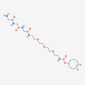 molecular formula C23H41N5O8 B8114402 [(4E)-cyclooct-4-en-1-yl] N-[2-[2-[2-[2-[[2-[[2-[(2-aminoacetyl)amino]acetyl]amino]acetyl]amino]ethoxy]ethoxy]ethoxy]ethyl]carbamate 