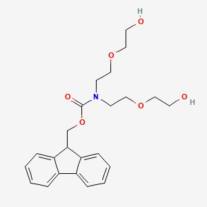 molecular formula C23H29NO6 B8114464 Carbamic-acid,C29bis[2-(2-hydroxyethoxy)ethyl],9H-fluoren-9-ylmethyl ester-(9CI) 