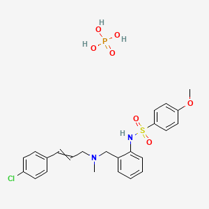 molecular formula C24H28ClN2O7PS B8114583 N-[2-[[3-(4-chlorophenyl)prop-2-enyl-methylamino]methyl]phenyl]-4-methoxybenzenesulfonamide;phosphoric acid 