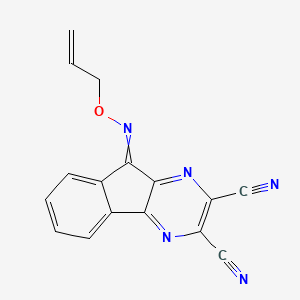 molecular formula C16H9N5O B8114621 9-Prop-2-enoxyiminoindeno[1,2-b]pyrazine-2,3-dicarbonitrile 
