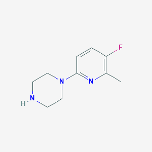 molecular formula C10H14FN3 B8114651 1-(5-Fluoro-6-methylpyridin-2-yl)piperazine 
