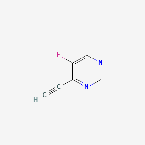 molecular formula C6H3FN2 B8114657 4-Ethynyl-5-fluoropyrimidine 