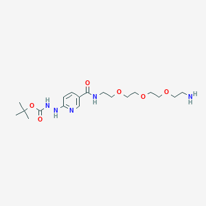 molecular formula C19H33N5O6 B8114794 Boc-HyNic PEG3 amine 
