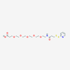 molecular formula C21H34N2O8S2 B8114884 3-[2-[2-[2-[2-[2-[3-(Pyridin-2-yldisulfanyl)propanoylamino]ethoxy]ethoxy]ethoxy]ethoxy]ethoxy]propanoic acid 