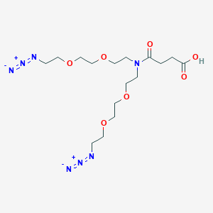 molecular formula C16H29N7O7 B8115100 N,N-Bis(PEG2-azide)-N-4-oxo-butanoic acid 
