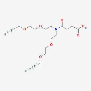 molecular formula C18H27NO7 B8115112 N,N-Bis(PEG2-propargyl)-N-4-oxo-butanoic acid 