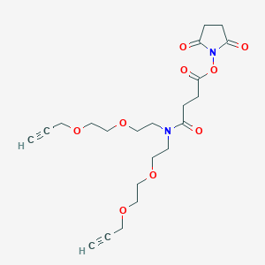 molecular formula C22H30N2O9 B8115120 N,N-Bis(PEG2-propargyl)-4-oxo-butanoic NHS ester 