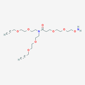 molecular formula C21H36N2O8 B8115137 N,N-Bis(PEG2-propargyl)-N-amido-PEG2-oxyamine 