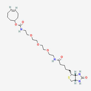 molecular formula C27H46N4O7S B8115251 [(4E)-cyclooct-4-en-1-yl] N-[2-[2-[2-[2-[5-[(3aR,4R,6aS)-2-oxo-1,3,3a,4,6,6a-hexahydrothieno[3,4-d]imidazol-4-yl]pentanoylamino]ethoxy]ethoxy]ethoxy]ethyl]carbamate 